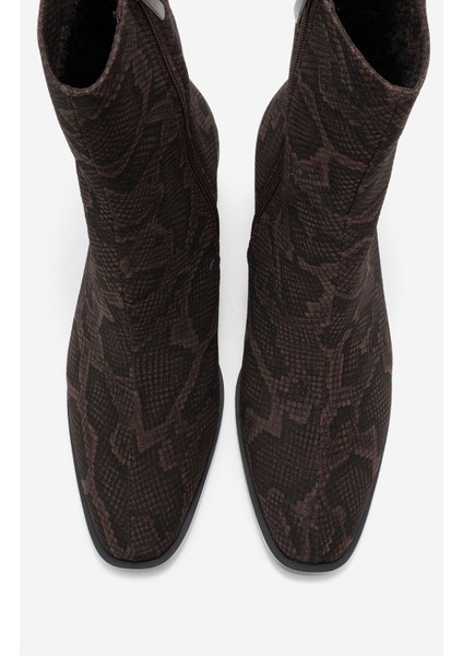 Chara Kahverengi Desenli Kadın Kalın Topuklu Bot fiyatları
