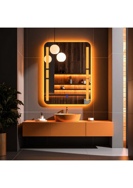 Drayno Amber Led'li Lazer Kumlamalı Lavabo & Banyo Aynası (Dokunmatik Sensörlü) fiyatları