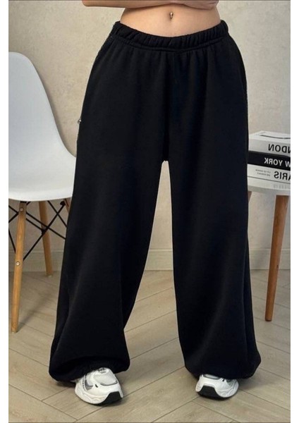 Büyük Beden Yüksek Bel Paçası Ayarlanabilir Oversize Baggy Eşofman Altı fırsatları