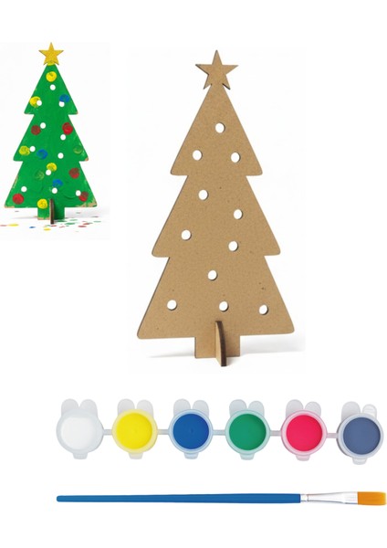 Dıy Ahşap Noel Ağacı Tasarım Kiti – Anaokulu Etkinliğine Uygun