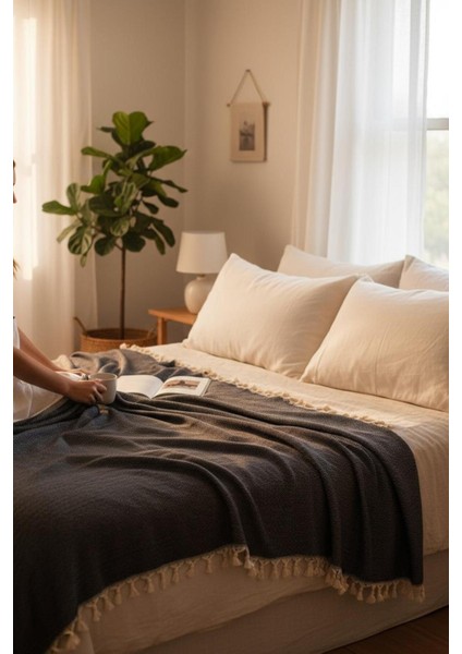 %100 Pamuk Çift Kişilik Püsküllü Pike, Yatak Örtüsü 240X260CM modelleri