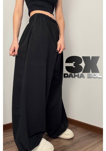Büyük Beden Yüksek Bel Paçası Ayarlanabilir Oversize Baggy Eşofman Altı indirimleri