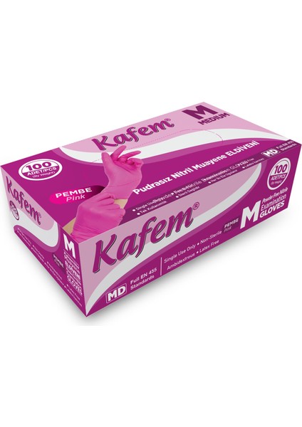Pembe Nitril Eldiven Pudrasız (M) 100 Lü x 5 Paket fiyatları