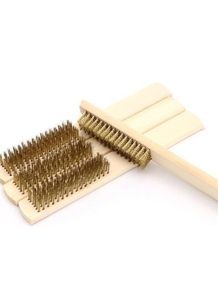 Buffer® Metal Telli Fırça Ahşap Saplı Pas Kir Sökme Temizleme Fırçası