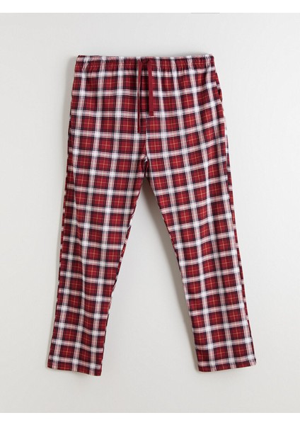 Yeni Sezon Standart Kalıp Ekose Erkek Pijama Alt