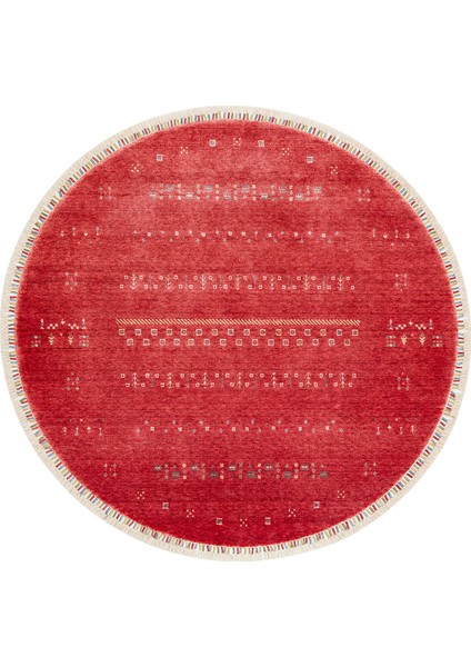 Milas 06 Red Q Uşaklı Kadınların Yoğun El Emeği ile Dokuduğu %100 Doğal Tencel Tezgah Halısı