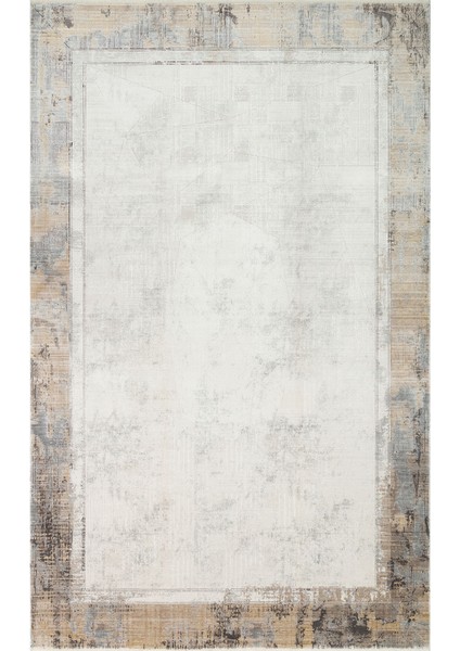 Kotor 03 Cream Antrasit Sık Dokuma Bambu ile Üretilen Modern ve Sade Salon, Oturma Odası Halısı