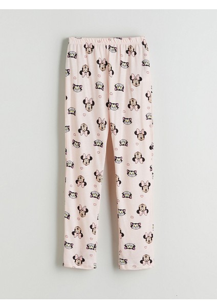 Lcw Kidspembe Gömlek Yaka Minnie Mouse Baskılı Kız Çocuk Pijama Takımı indirimleri