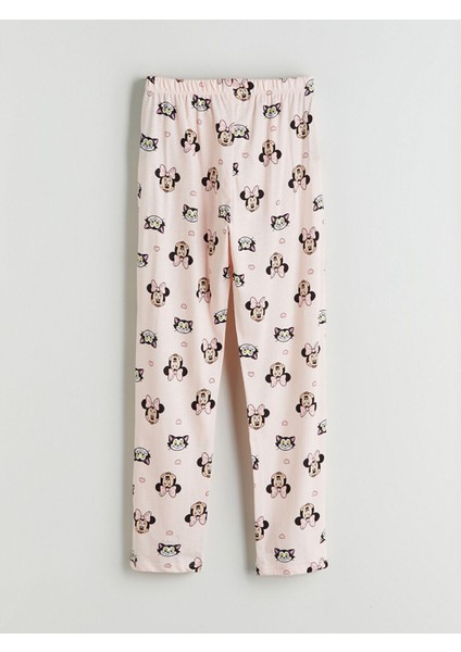 Lcw Kidspembe Gömlek Yaka Minnie Mouse Baskılı Kız Çocuk Pijama Takımı