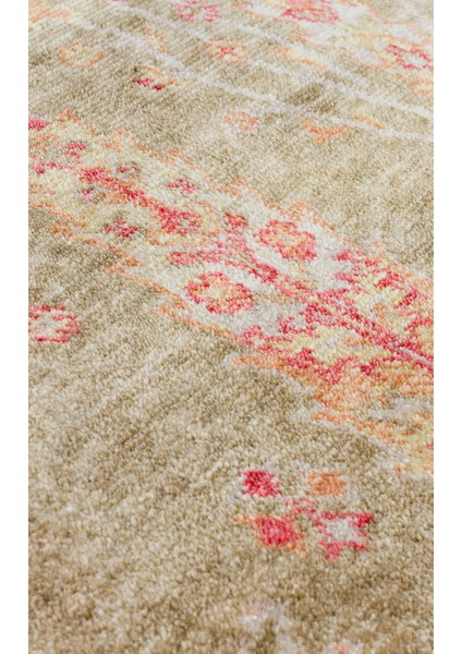 Milas 08 Green Autumn Q Uşaklı Kadınların Yoğun El Emeği ile Dokuduğu %100 Doğal Tencel Tezgah Halısı indirimleri