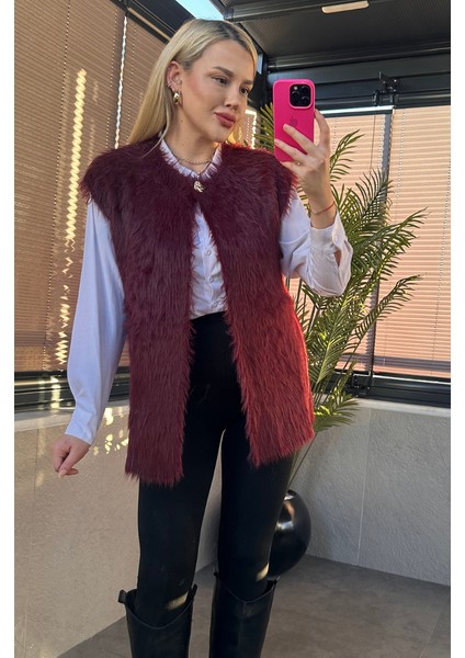 Tek Düğmeli Sakallı Bordo Yelek fırsatları