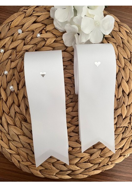 Düğün Nişan Gelin Damat Gümüş Kalpli Takı Kurdelesi