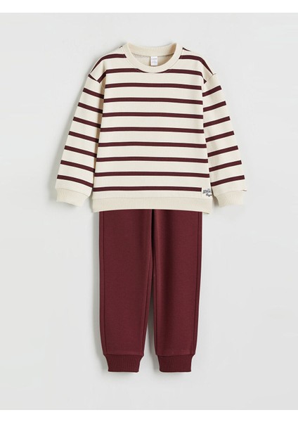 Yeni Sezon Çizgili Erkek Çocuk Sweatshirt ve Eşofman Alt