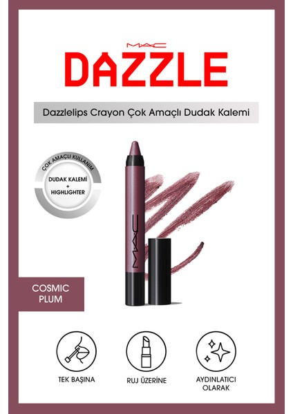 Dazzlelip Crayon Işıltılı Dudak Kalemi - Cosmic Plum
