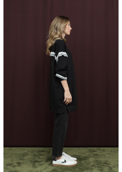 10718 2 Ip Kumaş Fırfır Detaylı Sweatshirt fiyatları