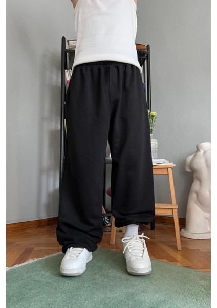 Büyük Beden Yüksek Bel Paçası Ayarlanabilir Oversize Baggy Eşofman Altı fırsatları