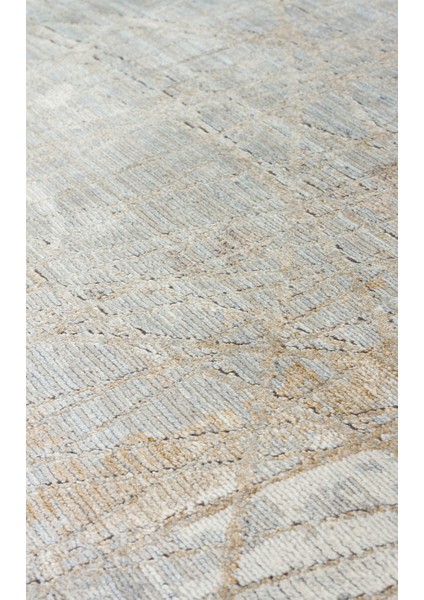 Kotor 09 Grey Gold Sık Dokuma Bambu ile Üretilen Modern ve Sade Salon, Oturma Odası Halısı