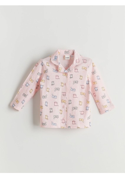 Yeni Sezon Gömlek Yaka Baskılı Kız Çocuk Pijama Takım fiyatları