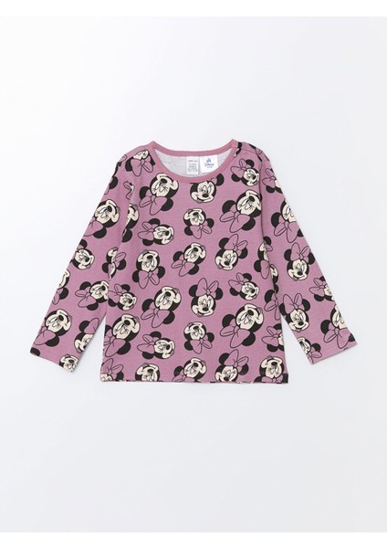 Yeni Sezon Bisiklet Yaka Minnie Mouse Baskılı Kız Bebek Pijama Takımı modelleri