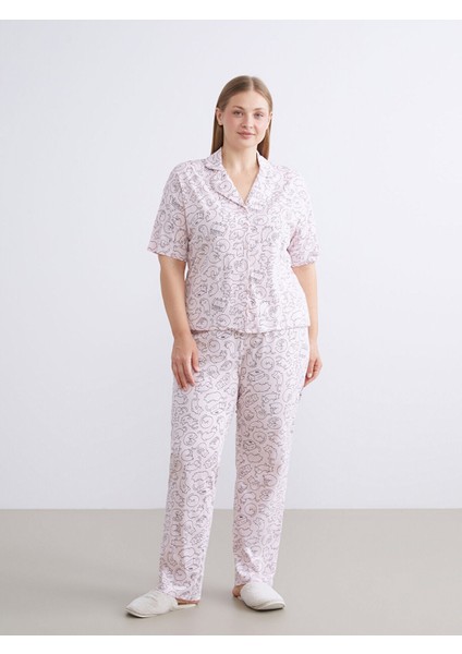 Artı Yeni Sezon Gömlek Yaka Baskılı Kadın Pijama Takımı fiyatları