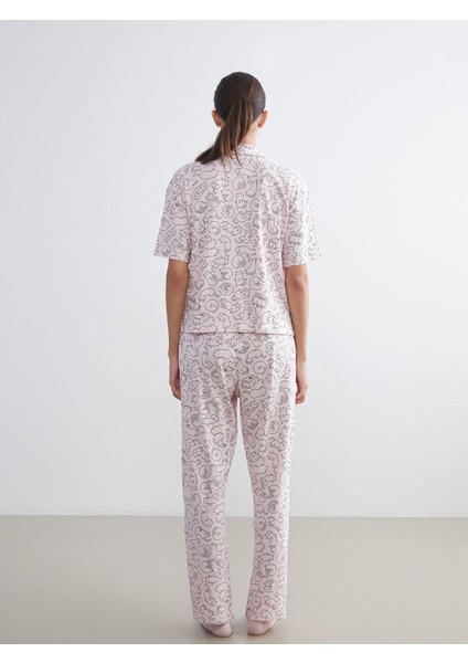 Artı Yeni Sezon Gömlek Yaka Baskılı Kadın Pijama Takımı indirimleri