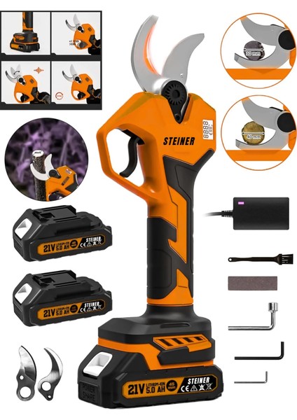 T-40 mm Dijital Kömürsüz Akülü Bağ Dal Ağaç Kesme Makinesi Biçme Budama Makası Şarjlı Makas fiyatları