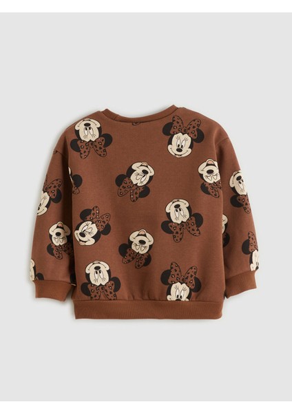 Bisiklet Yaka Minnie Mouse Baskılı Kız Çocuk Sweatshirt ve Tayt fırsatları