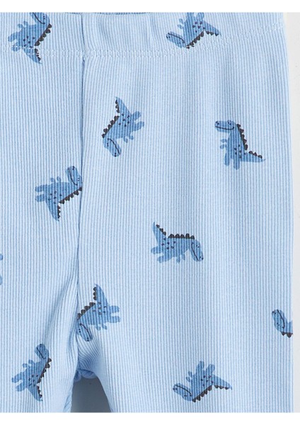 Artı Yeni Sezon Bisiklet Yaka Baskılı Uzun Kollu Erkek Bebek Pijama Takımı