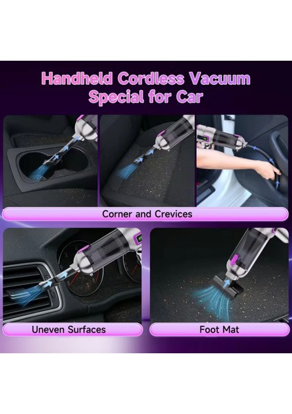 ST-6697APLUS 20000 Pa Şarjlı Kablosuz El Süpürgesi | Fırçasız Motorlu Güçlü Araç Süpürgesi indirimleri