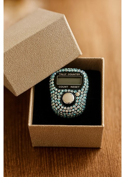 Özel El Yapımı Işıltılı Taşlı Premium Dijital Zikirmatik – LED Ekranlı Parmak Sayaç