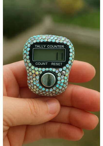 Özel El Yapımı Işıltılı Taşlı Premium Dijital Zikirmatik – LED Ekranlı Parmak Sayaç fiyatları