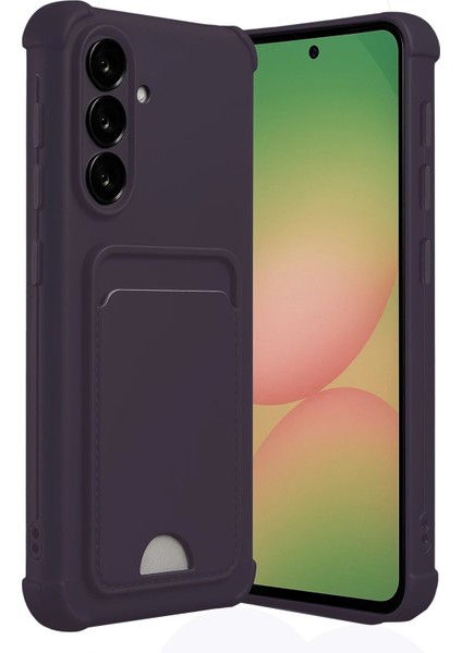 MYT09 Samsung Galaxy A55 5g Kılıf Kelvin Kartvizitli Silikon - Derin Mor