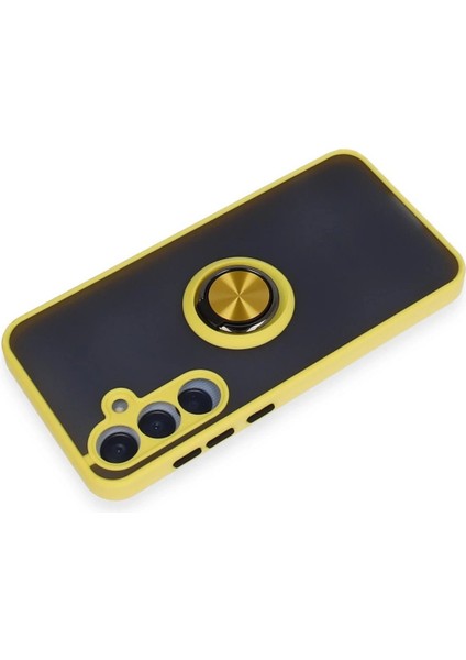MYT09 Samsung Galaxy A55 5g Kılıf Montreal Yüzüklü Silikon Kapak - Sarı modelleri