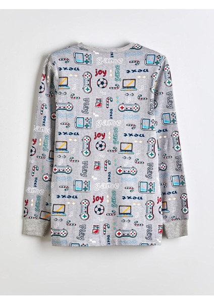 Yeni Sezon Bisiklet Yaka Erkek Çocuk Pijama Takımı modelleri