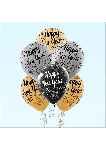 Happy New Year Yılbaşı Balonu, 30CM x 6 Adet fiyatları