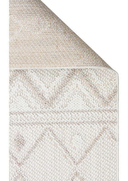 Ohrid 03 White Beıge Bukle Dokuma Yapısında Hav Toz Vermeyen Yumuşak Koridor, Salon, Mutfak Halısı fiyatları