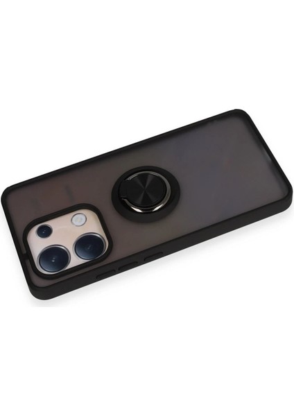 MYT09 Xiaomi Redmi Note 13 4g Kılıf Montreal Yüzüklü Silikon Kapak - Siyah modelleri