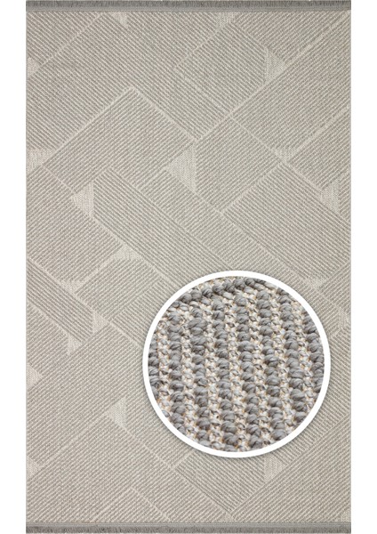 Ohrid 10 Grey Bukle Dokuma Yapısında Hav Toz Vermeyen Yumuşak Koridor, Salon, Mutfak Halısı