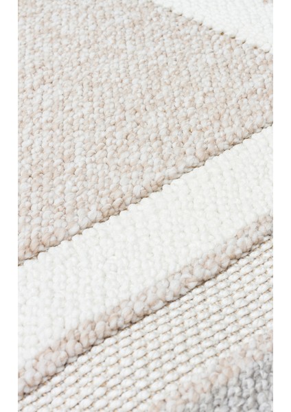 Ohrid 04 Beıge Grey Bukle Dokuma Yapısında Hav Toz Vermeyen Yumuşak Koridor, Salon, Mutfak Halısı fırsatları