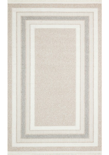 Ohrid 04 Beıge Grey Bukle Dokuma Yapısında Hav Toz Vermeyen Yumuşak Koridor, Salon, Mutfak Halısı