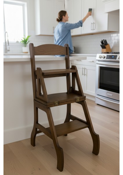 Akrobat Fonksiyonel Sandalye Merdiven – 2’si 1 Arada Tasarım | Kayın | 150 kg Taşıma Kapasiteli fiyatları