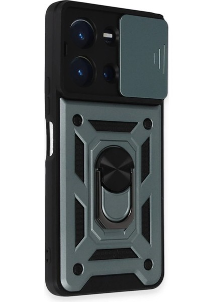 MYT09 Vivo Y36 Kılıf Pars Lens Yüzüklü Silikon - Yeşil