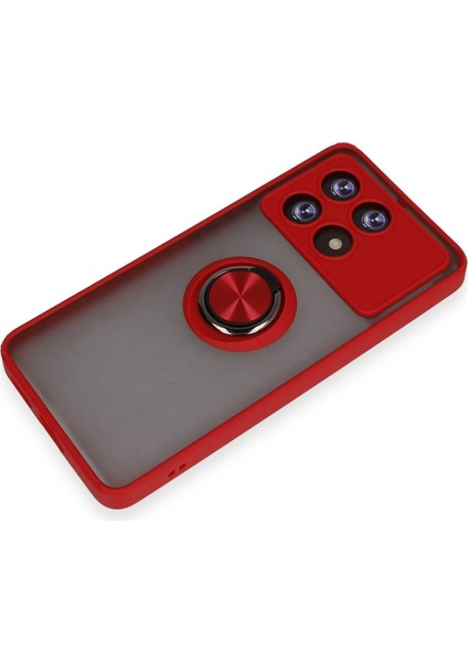 MYT09 Xiaomi Poco X6 Pro Kılıf Montreal Yüzüklü Silikon Kapak - Kırmızı fırsatları