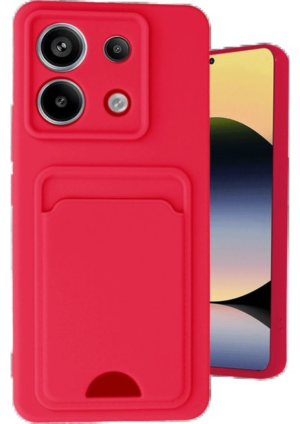 MYT09 Xiaomi Redmi Note 13 Pro 5g Kılıf Kelvin Kartvizitli Silikon - Kırmızı