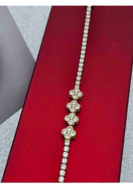 Xuping 4 Yoncalı Model Altın Renk Çelik Bileklik