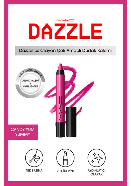 Dazzlelip Crayon Işıltılı Dudak Kalemi - Candy Yum Yummy