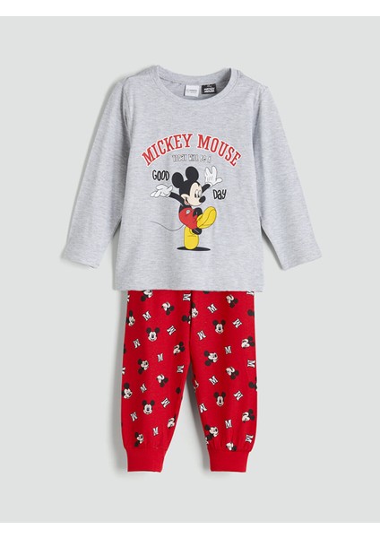 Peak Yeni Sezon Mickey Mouse Baskılı Erkek Çocuk Pijama Takımı