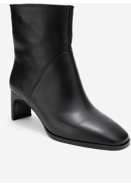 Nordy Siyah Cilt Hakiki Deri Kadın Blok Topuklu Bot modelleri