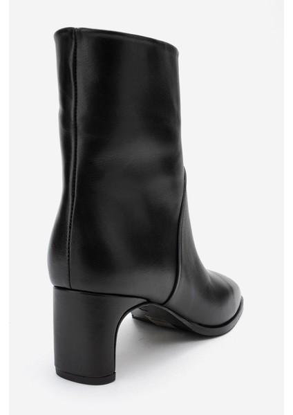 Nordy Siyah Cilt Hakiki Deri Kadın Blok Topuklu Bot indirimleri