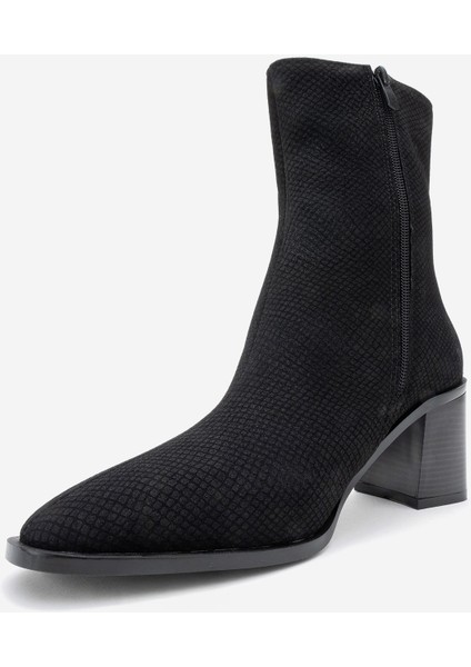 Chara Siyah Desenli Kadın Kalın Topuklu Bot fırsatları